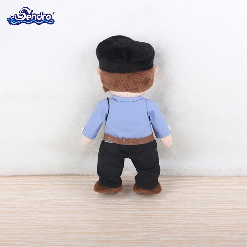Customized 100% Polyester Plush Character Policeman Plush Doll Toys for Kids