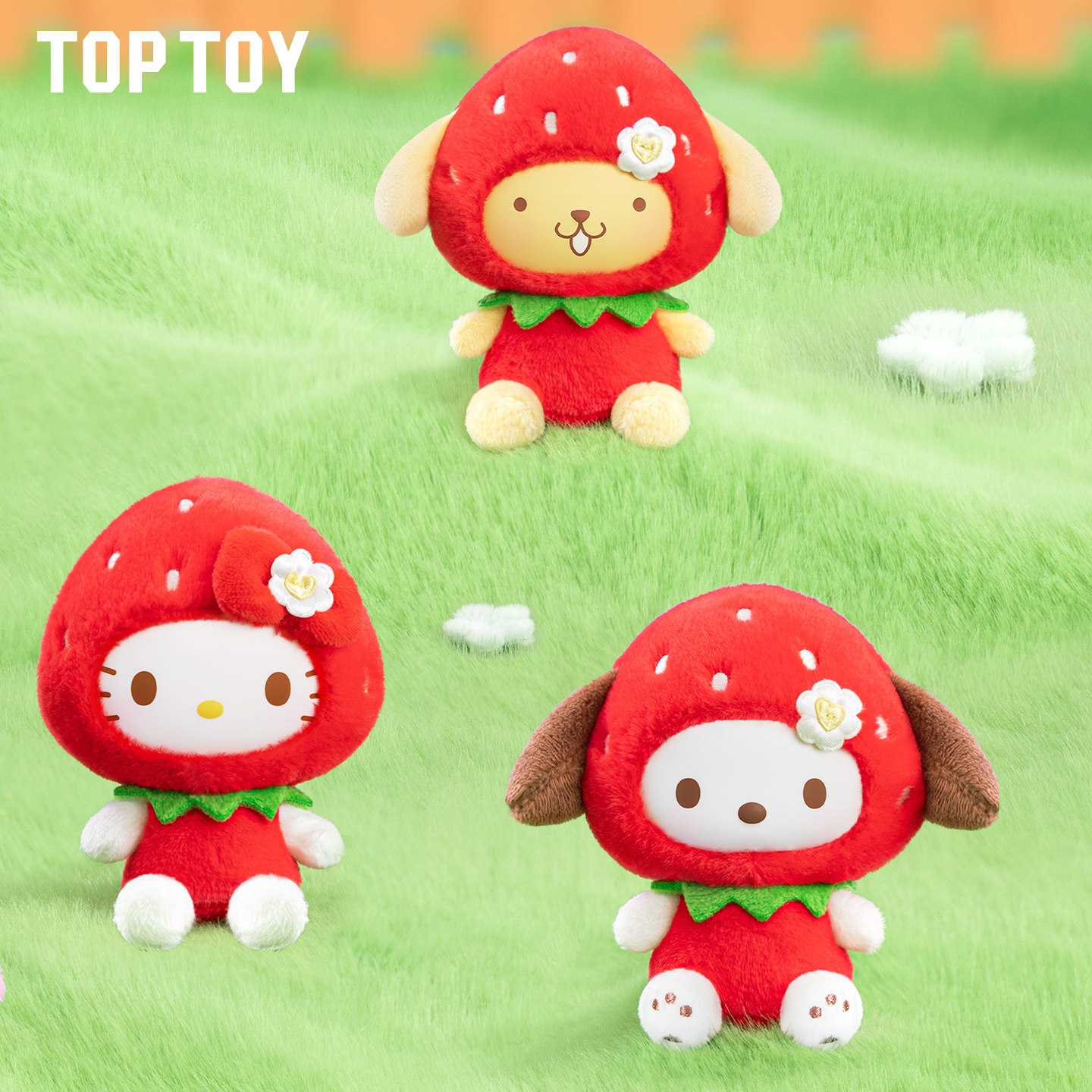 NEW Original TOP TOY Sanrioes Characters Sweet Strawberry Series Plush Keychains Blind Box Mini Fashion Pendants