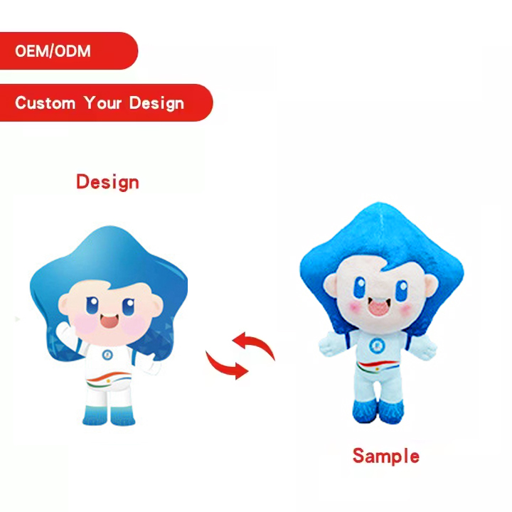 OEM Custom Soft Stuffed Animal Toy Factory Direct Plushies PP Cotton Filled Kids Company Gifts Embroidered Anime Mascot