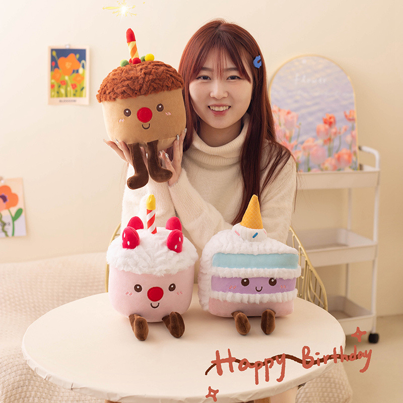 Cute Unicorn Cake Plush Pillow Kawaii Pastel Layered Cake Stuffed Toy Soft Foodie Plush Doll for Kids Adults Gift &amp; Room Decor