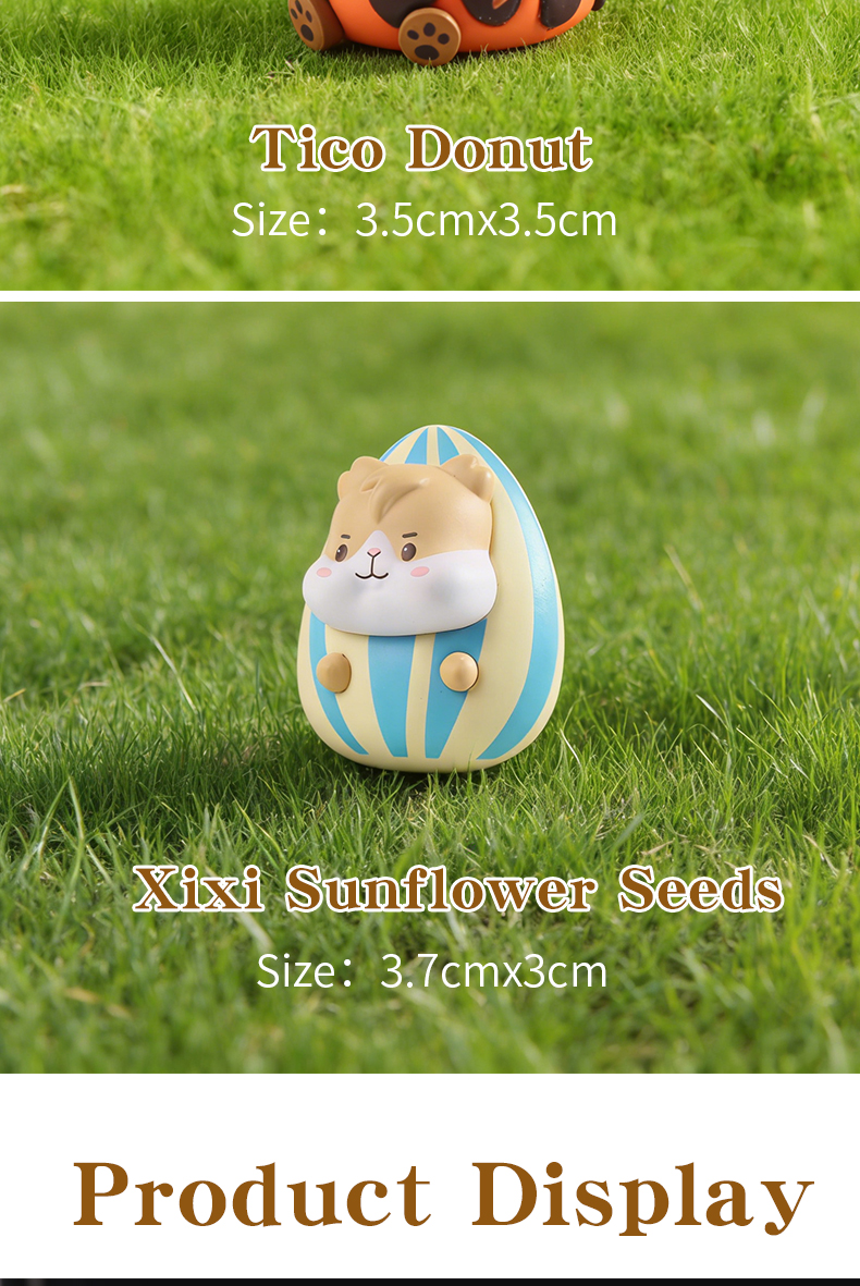 Cute Beans Sitting in a Row - Mini Hamster Plush Blind Box IP Trendy Toy Blind Bag Resin Small Ornaments
