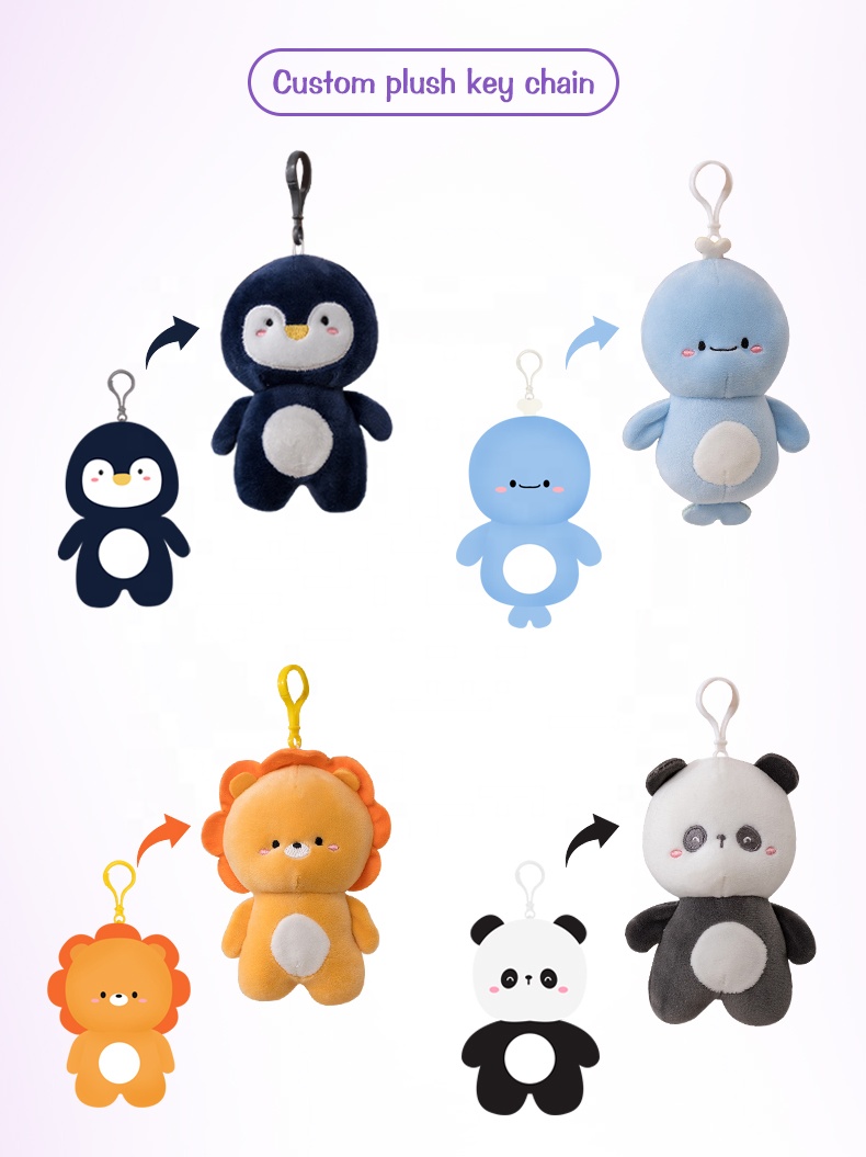 DIXIN--OEM ODM Promotional Cute Mini Cotton Plush Toys Kawaii Mascot Pendant Soft Toys Professional Custom Plush Keychains