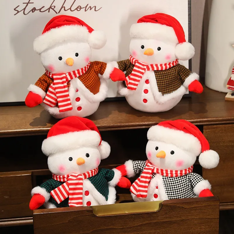 Christmas Promotional Set Plush Santa Tree Snowman Collection Soft Stuffed Toys