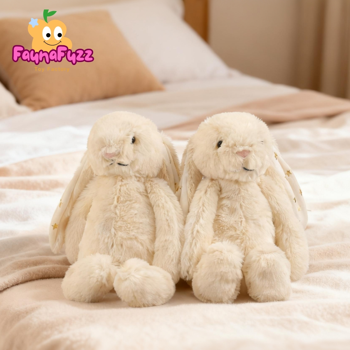 Custom Cotton Animal Stuffed Toy Cute Long-Ear Rabbit EN71 Certified 30cm Bunny Plush Toy for Children Interactive for
