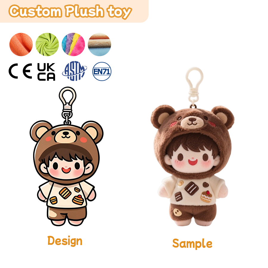 Plush Manufacturer Anime Doll Personalized Plush Toy with Bag Custom Plush Keychain