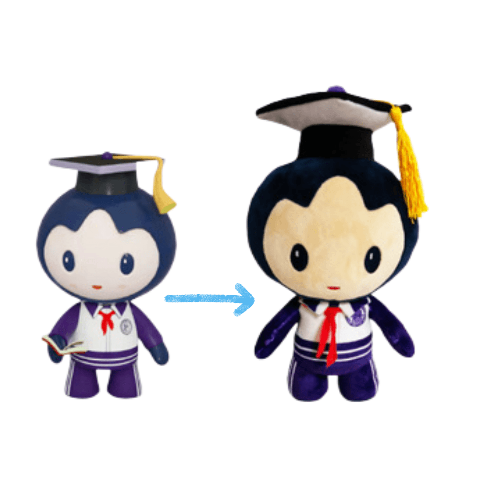 Customize Company Logo Cartoon Artwork Design Character Talking Plush Cloth Mascot Toy with Sound Box