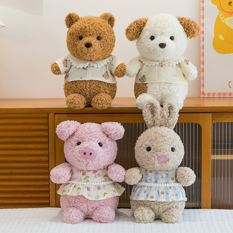 High Quality Customize Small Interactive Type Brown Bear Toy Plush Newborn Suitable Stuffed Animals Plush Toys Christmas Present