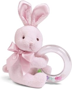 Hot Sale Newborn Educational Toys Funny Pink Bunny Rattle Soft Cotton and Plush Material Infant Baby Girls and Boys Toy