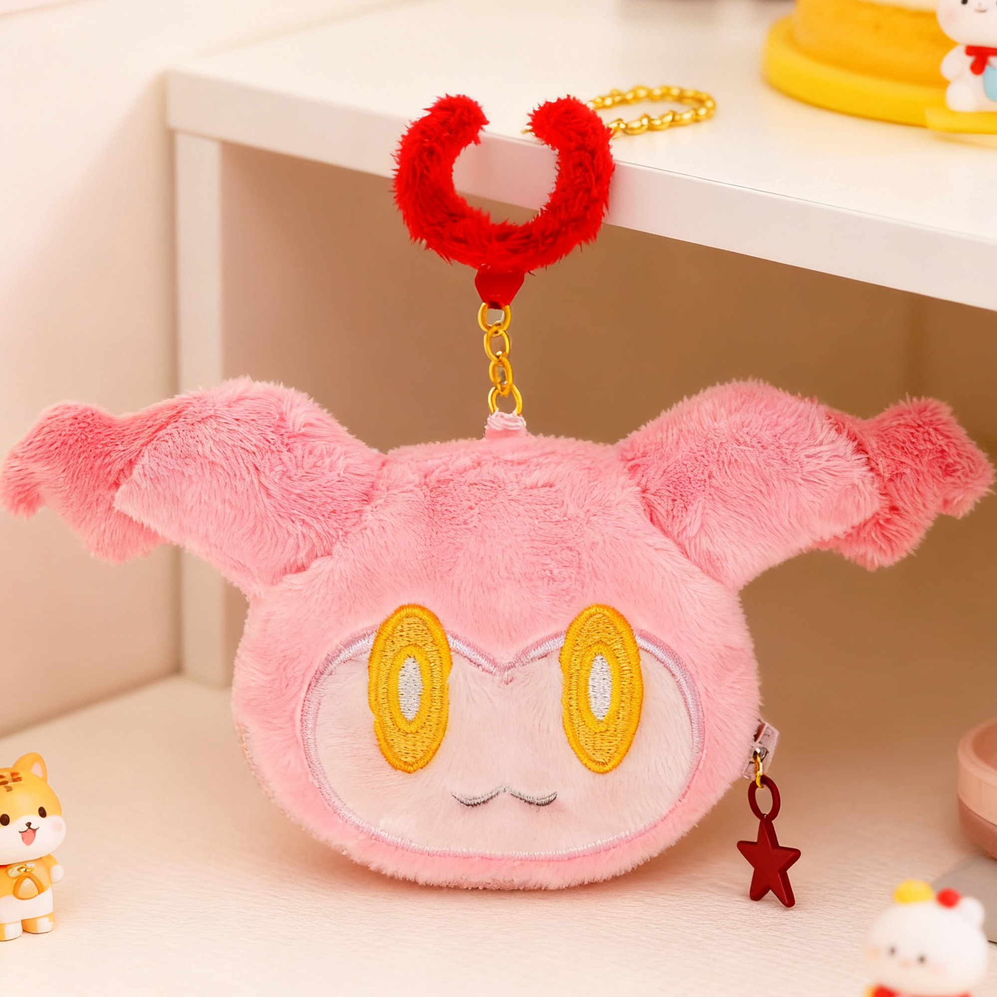 Personal Custom Plushie Keychain with Zipper and Pocket Custom Soft Toys for Hanging Style Keychain Custom Size Plush Keychains