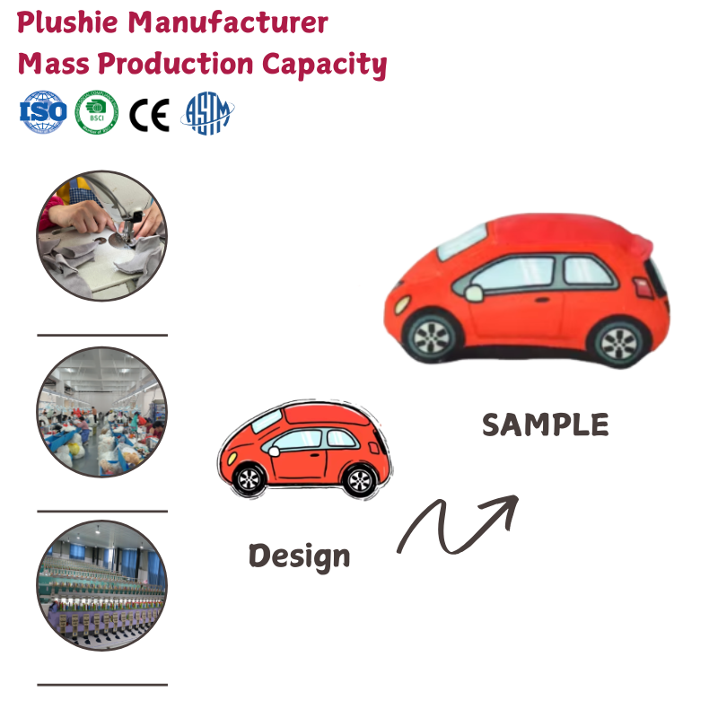Kids Soft Toys Plush Manufacturer Mascot Costume Cartoon Character Plush Toy Car Custom Plush Toy Printed Plush