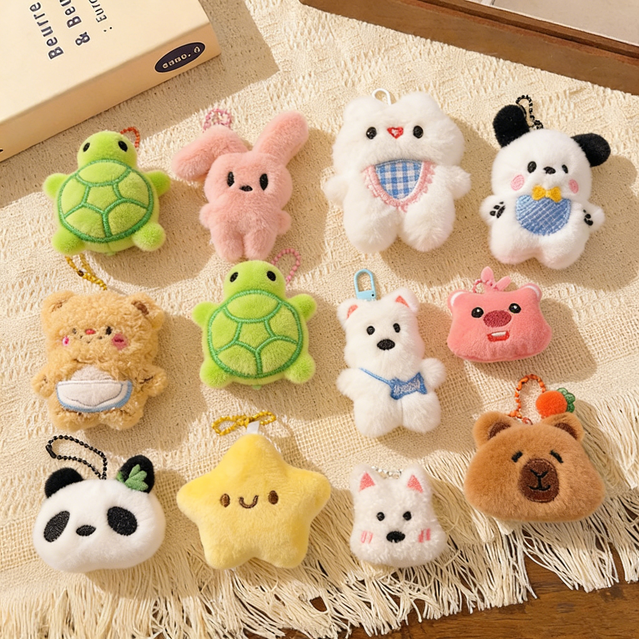 Factory Customized Plush Keychain Character Manufacturer Cheap Price Kawaii Mini Promotional Stuffed Cute Animal Plush Keychain