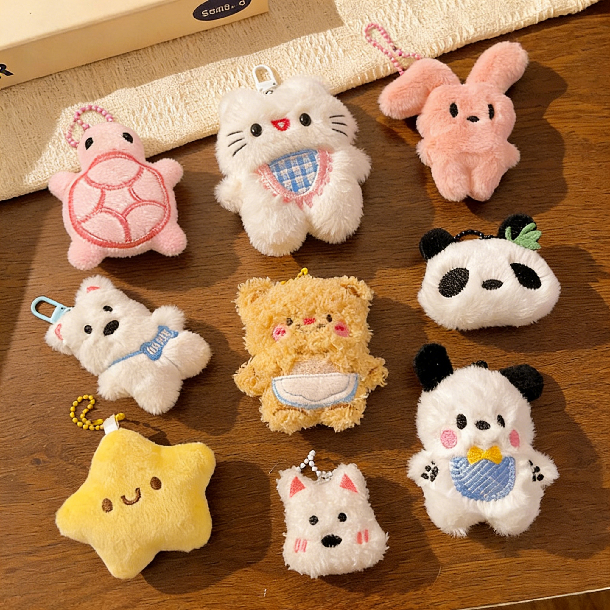 Factory Customized Plush Keychain Character Manufacturer Cheap Price Kawaii Mini Promotional Stuffed Cute Animal Plush Keychain