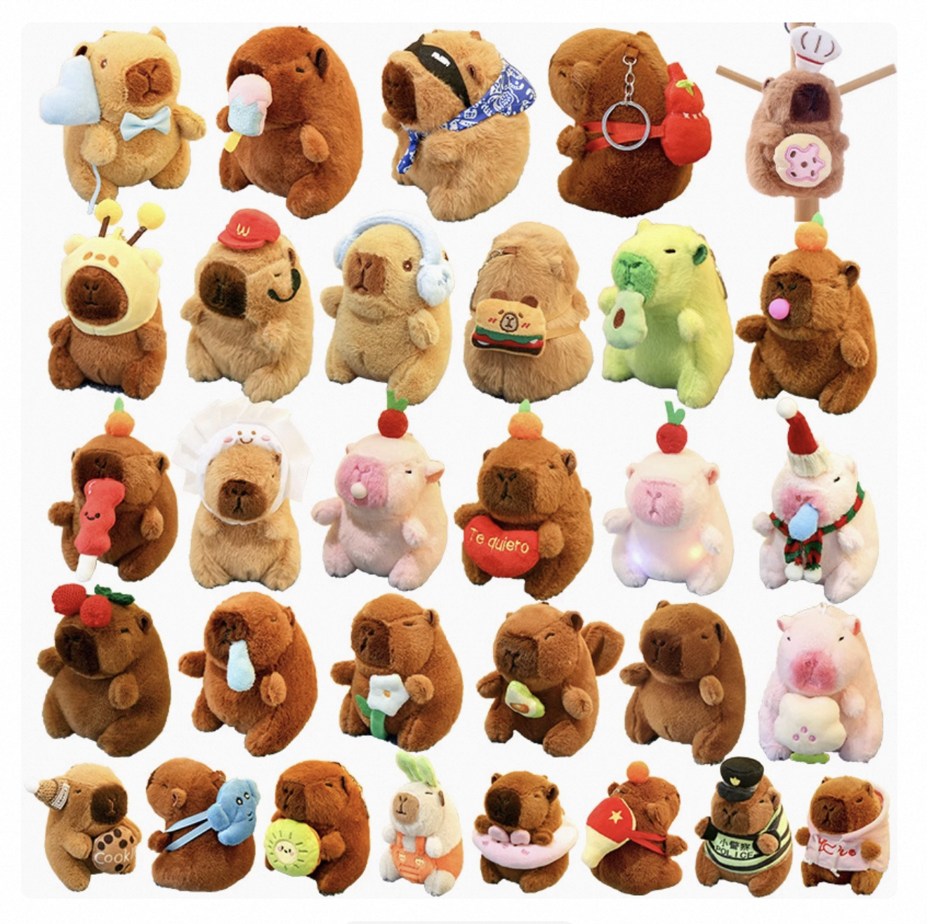 New Cute Kawaii Bear Animal Hamster Capybara Soft Plush Keychain Customizable Plush Toys From New Inventory