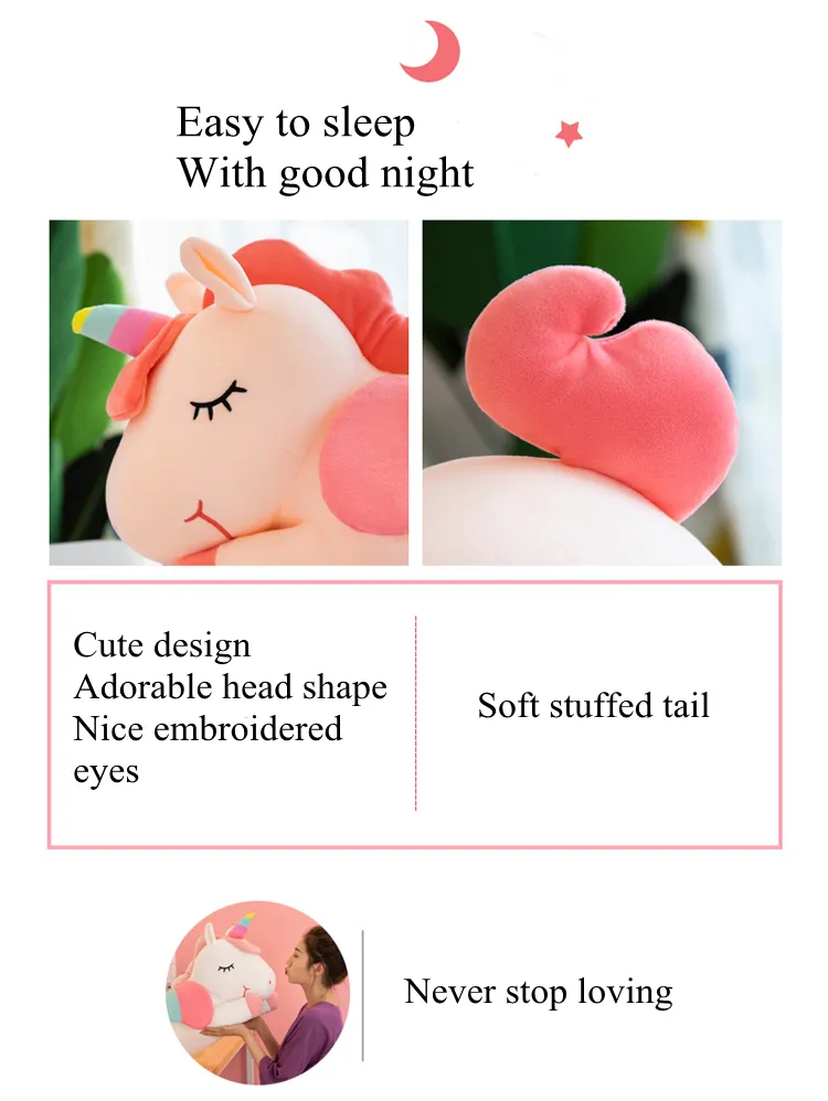 Wholesale Stuffed Giant Pink Soft Plush Factory Unicorn Animal Custom Toy