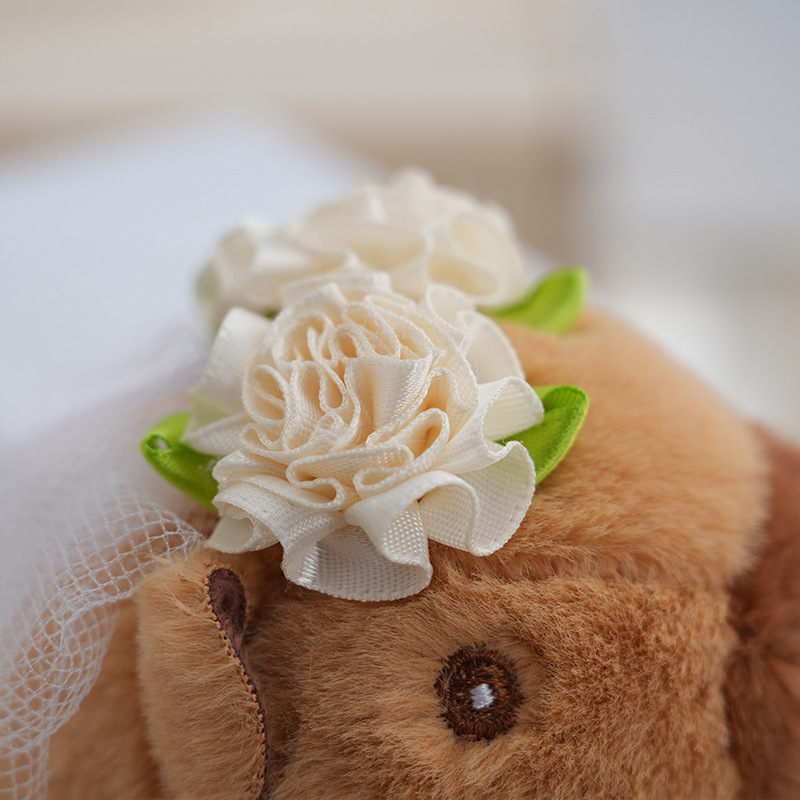 Cute Wedding Dress Capybara Keychain Stuffed Animals Toys