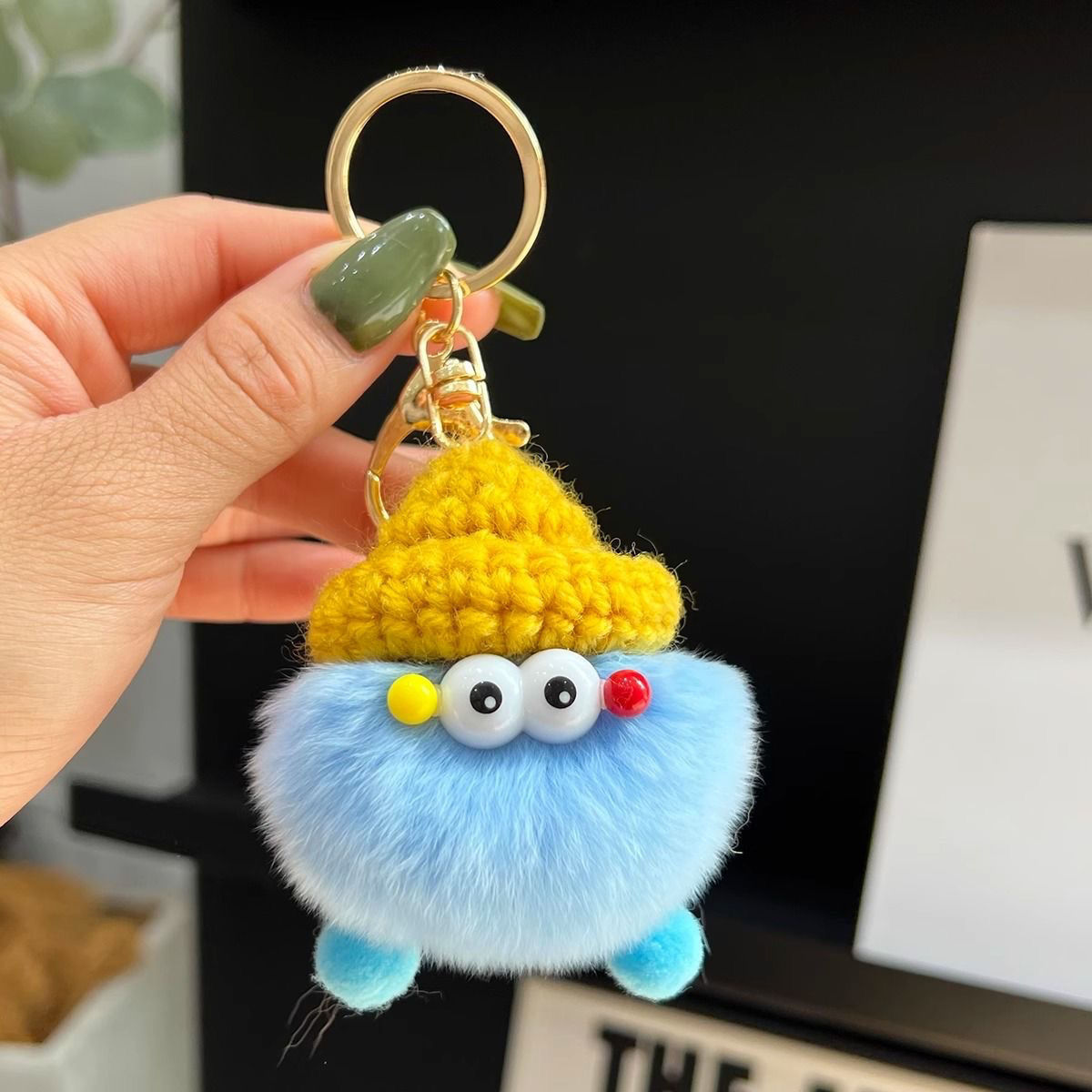 New Cute Coal Ball Plush Keychain Small Hanging Plush Doll Car Bag Accessory Keychain Pendant Solid Plush Toy Keyring Keychain