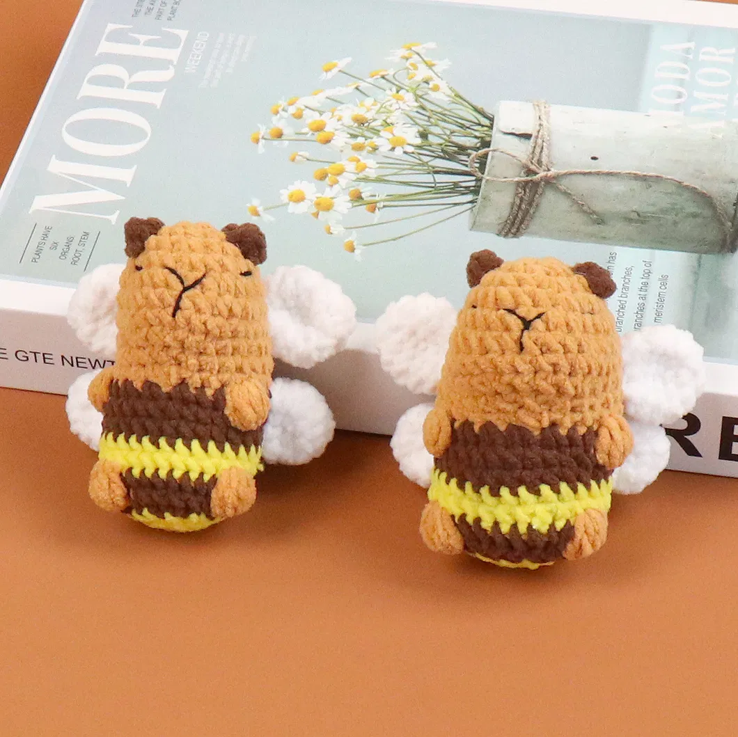 Finished Handmade Crochet Yarn Plush Toy Hooking Pendant - Capybara