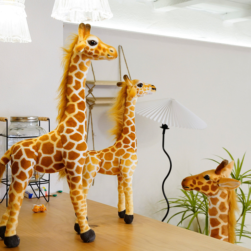 Cross-Border Simulation Giraffe Doll Zoo Mascot Plush Toy Fawn Bear Type PP Cotton Filling Stress Relief Function Wholesale