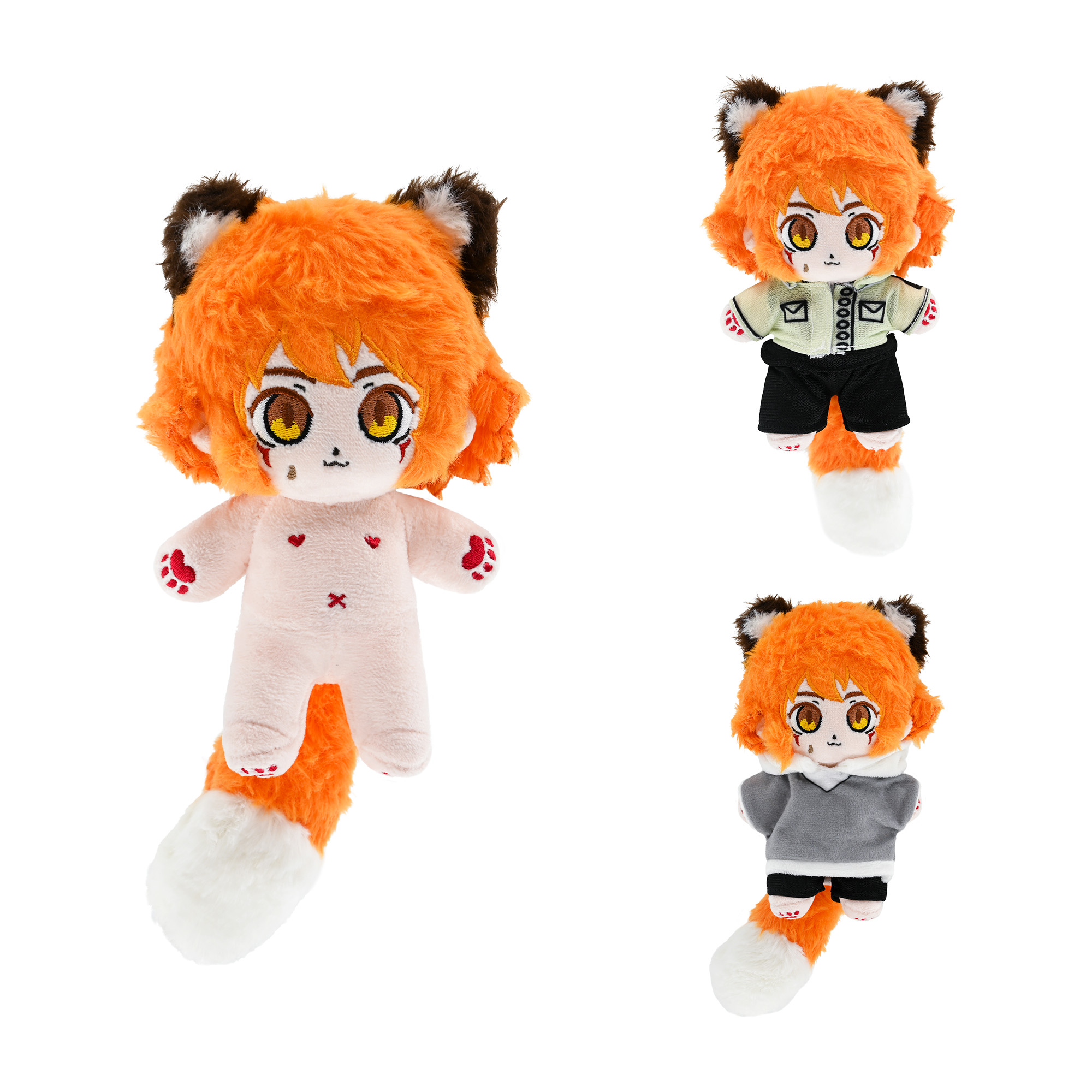 Custom Cartoon Soft Toy Doll Furry Plush Personalized Anime Fox Character with Removable Clothes