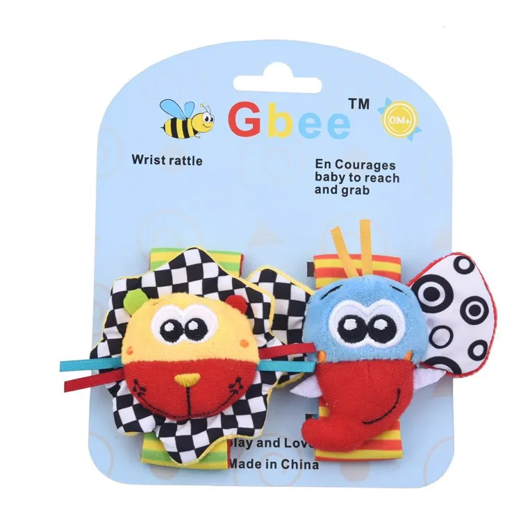 2025 Lion Design Baby Plush Kids Toy Wrist Rattle, Cartoon Toldder Socks Set, Infant Educational Toys