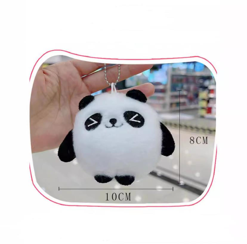 Wholesale Mini Cartoon Plush Panda Keychain Cute Animal Plush Doll Toys Pendant Keychains For Kids Gift