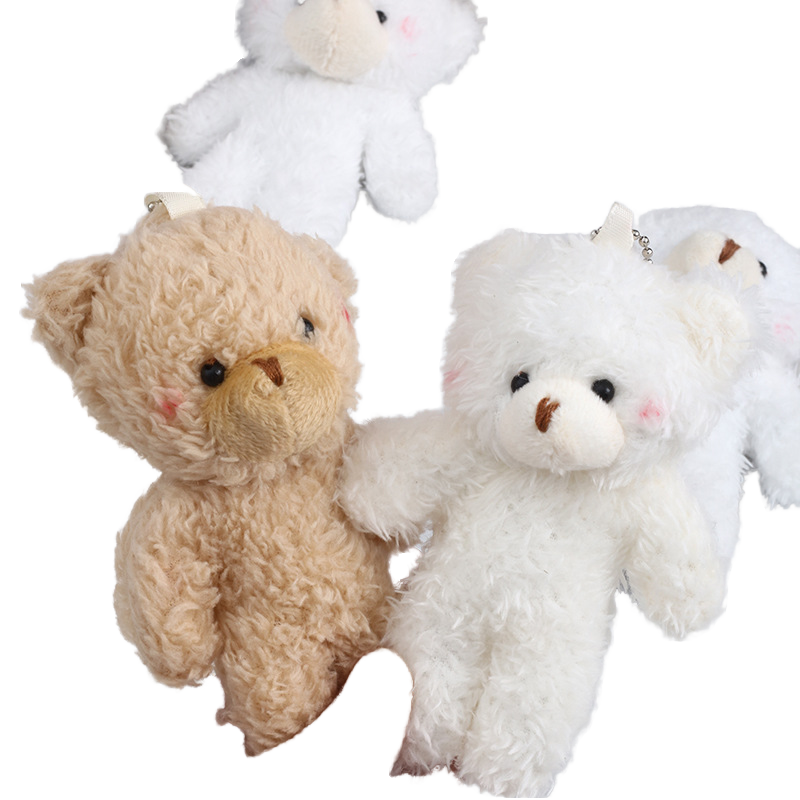 12cm Cute Anime Design Soft Eco-Friendly Light Embossed Teddy Bear Plush Keychain Toy Decor Charm for Weddings Valentine's Day