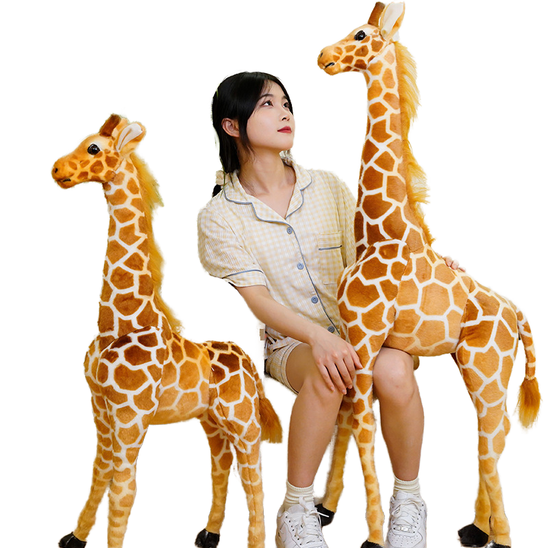 Cross-Border Simulation Giraffe Doll Zoo Mascot Plush Toy Fawn Bear Type PP Cotton Filling Stress Relief Function Wholesale