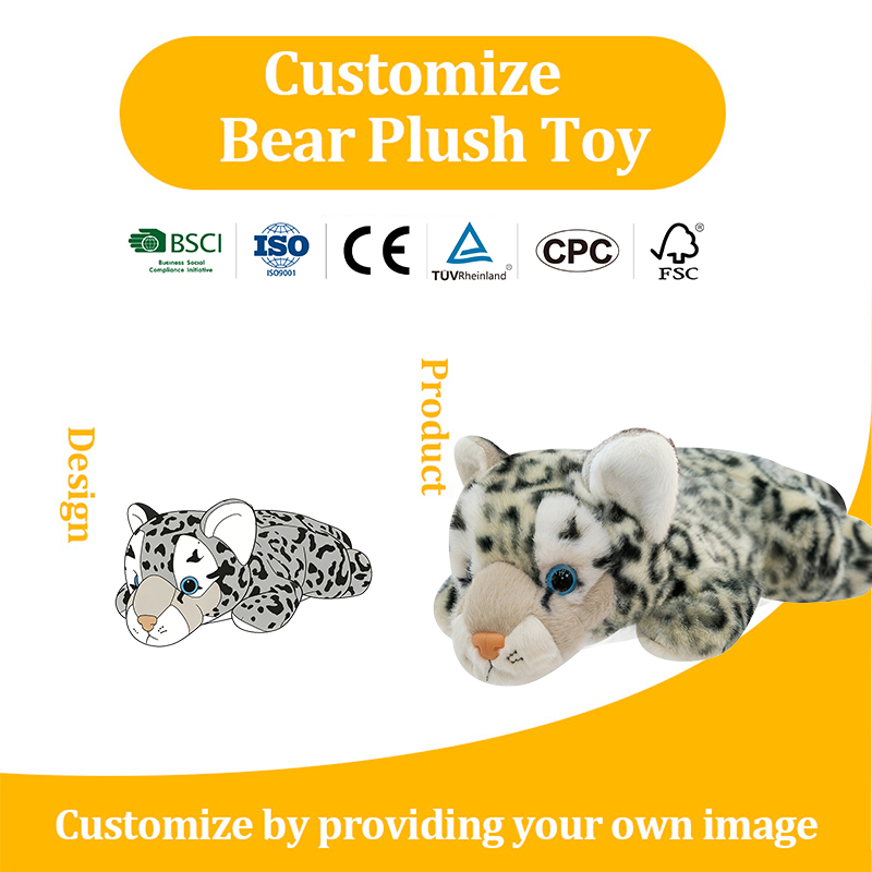 New Plush Simulation Party Style Small Snow Leopard Zoo Animal Toy Bed Decoration Custom Logo ODM OEM Holiday Gift