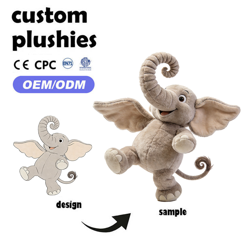Customized Eco Friendly Super Soft Plush Toys with Cotton &amp; PP Cotton Filling in Fresh Colors Embroidered Designs
