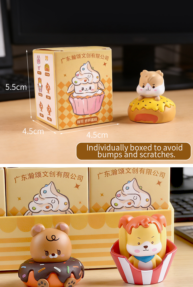 Cute Beans Sitting in a Row - Mini Hamster Plush Blind Box IP Trendy Toy Blind Bag Resin Small Ornaments
