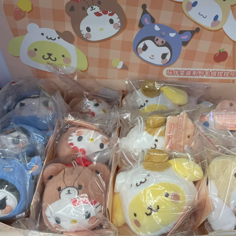 Original Sanrioed Characters Changeable Outfit Squishy Plush Toy Blind Box Hello Kittyed Stress Relief Hanging Decor Kawaii Gift