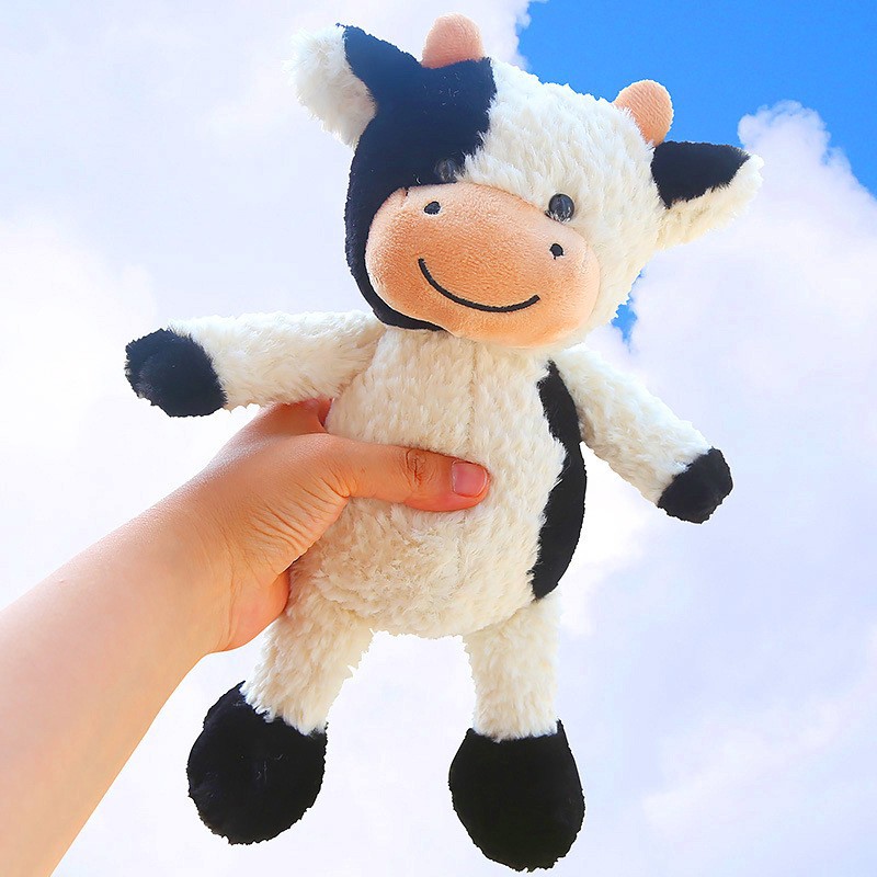 Black and White Smile Cow Cross Border Plush Doll with PP Cotton Filling Cute Birthday Gift for Girls