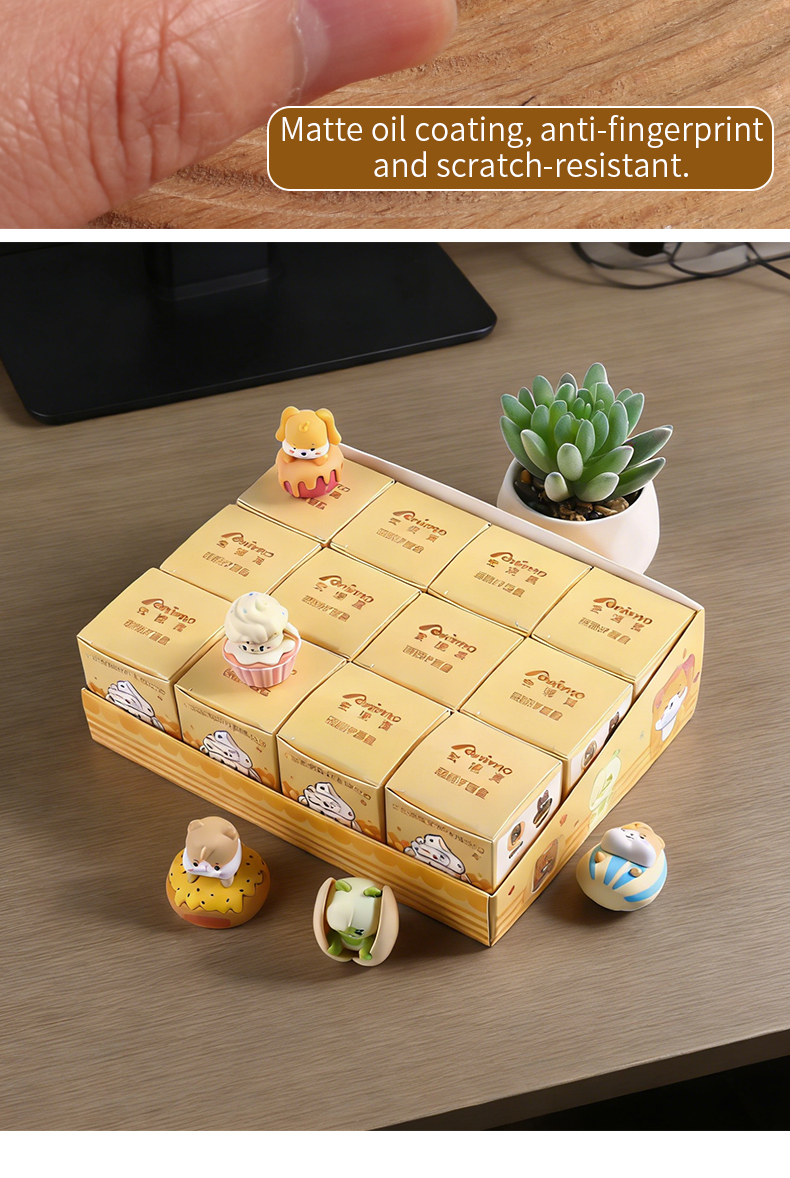 Cute Beans Sitting in a Row - Mini Hamster Plush Blind Box IP Trendy Toy Blind Bag Resin Small Ornaments