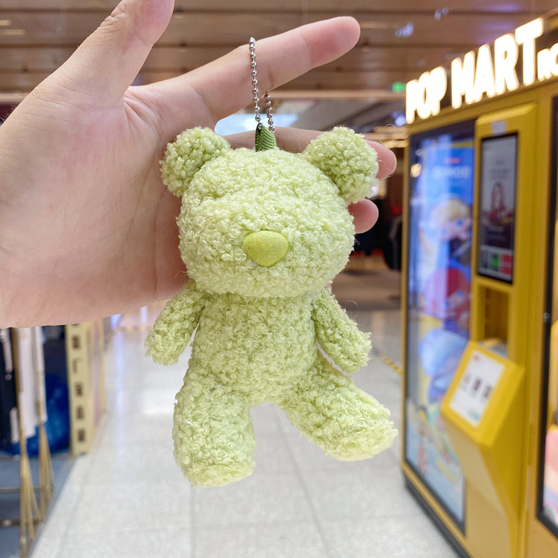 Plush Keychains Toys Wholesale Kawaii Teddy Bear Cute Soft Cartoon Anime Durable 3D Shape Women's Bag Pendant Accessories