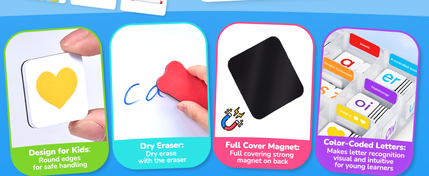 Magnetic Phonics Tiles Detail 3