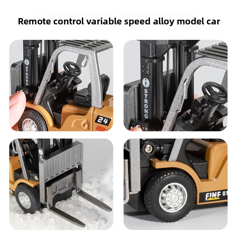 Mini Remote Control Forklift Crane Metal 1:64 Engineering Vehicle Toy Liftable Forklift AI