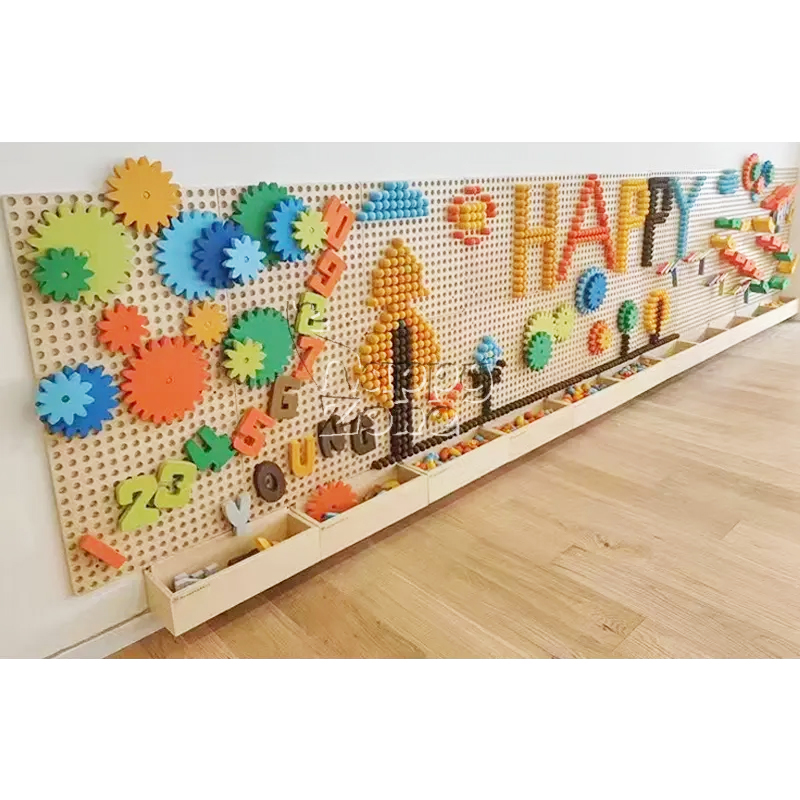 Wholesale Interactive Large Puzzle EVA Building Blocks Panel Indoor Playground Wooden Wall Kindergarten Early Education Play Toy