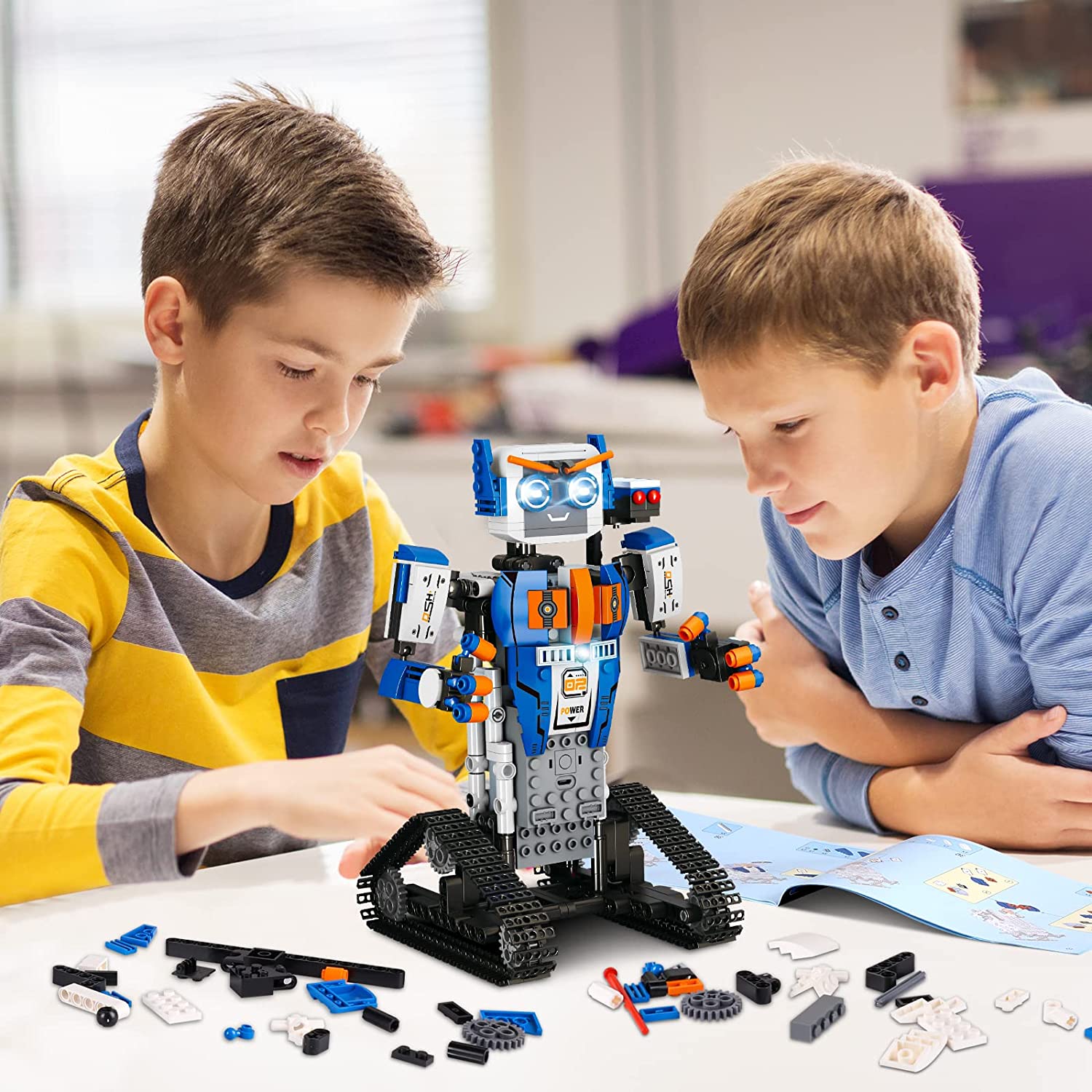 Children Build Code Robot Science Project Kit STEM App-Control Coding Starter Robot Toy for Kids 8+ Ages Challenge