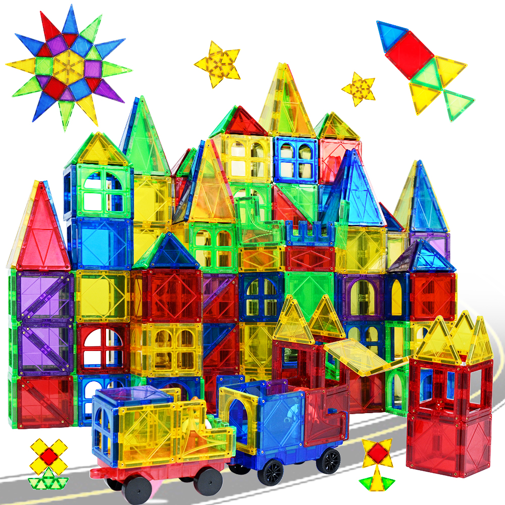 Kids Magnetic Tiles 100 Pcs Building Blocks Colorful 120 Pcs Magnet Magnetic Building Block Magnetic Tiles For Kid