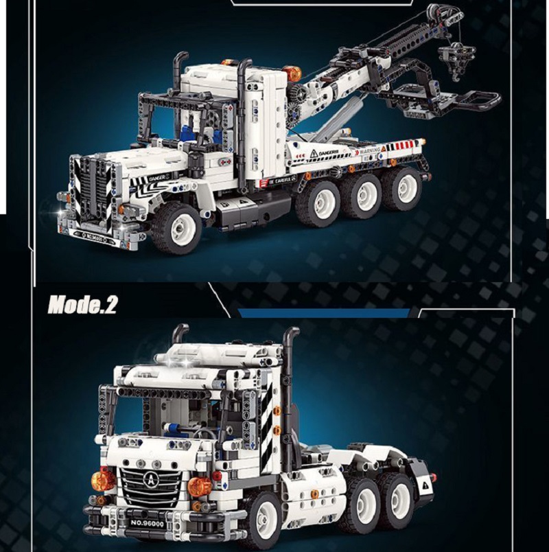 GULY 96000 Construction Toy Trailer Truck Tractor Engineering Vehicle Building Blocks Assembly Kit