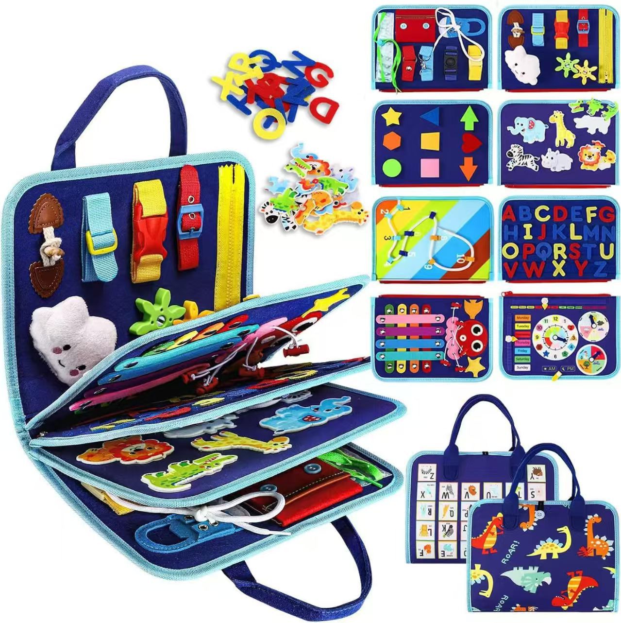 Early Education Busy Board Toy-Felt Learning Board with Dressing Version Educational Felt Busy Board for Kids