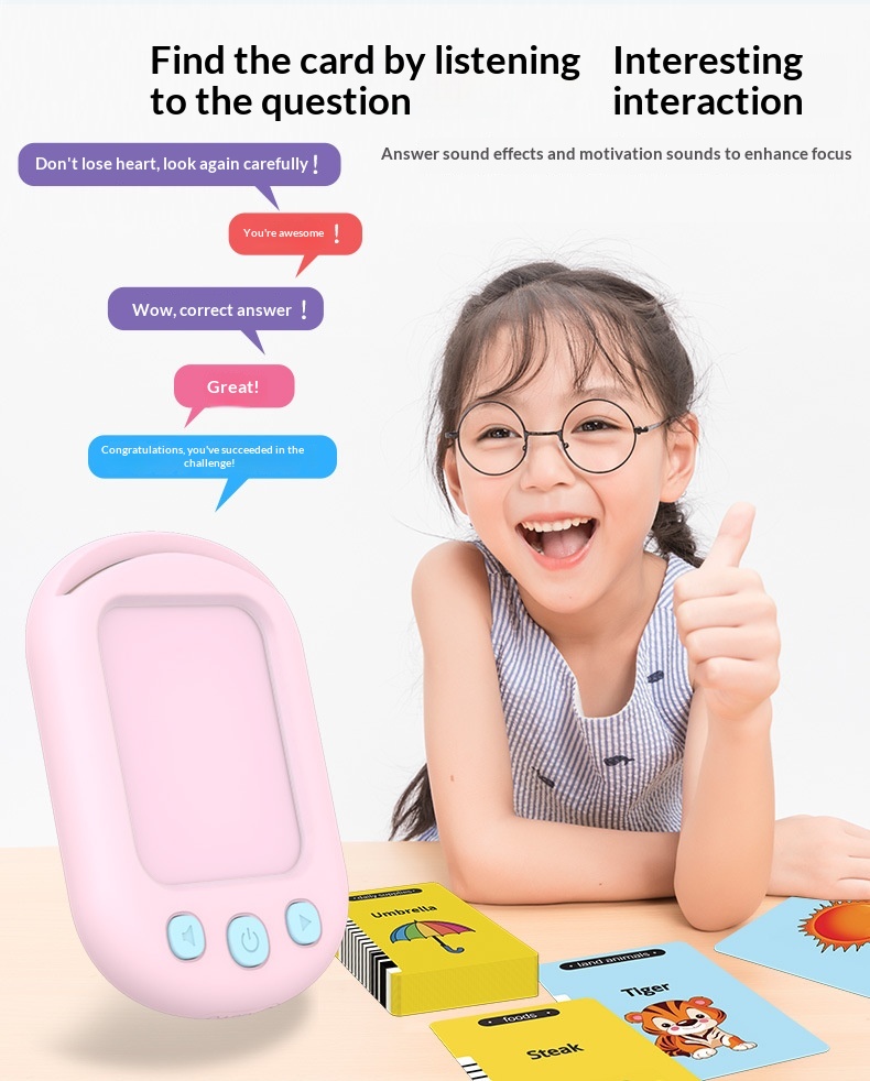 Montessori Language Learning Pocket Speech Therapy Autism Playthings Sensory Educational Talking Flash Cards with 112 Cards