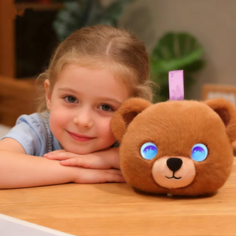 AI Smart Plush Toy Expressive Eyes Intelligent Dialogue 65 Languages Learning Creative Gift for Teens Adults Education Safety