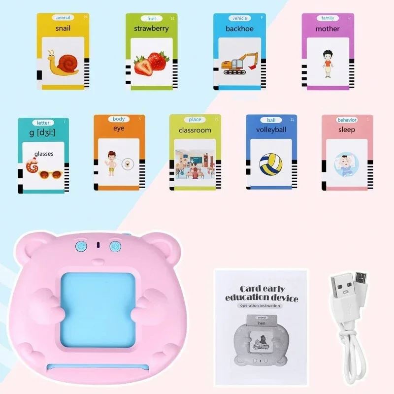 Learning Machine for Kid Talking Flash Cards Kids Language Electronic Audio Book Learn English Words Toys