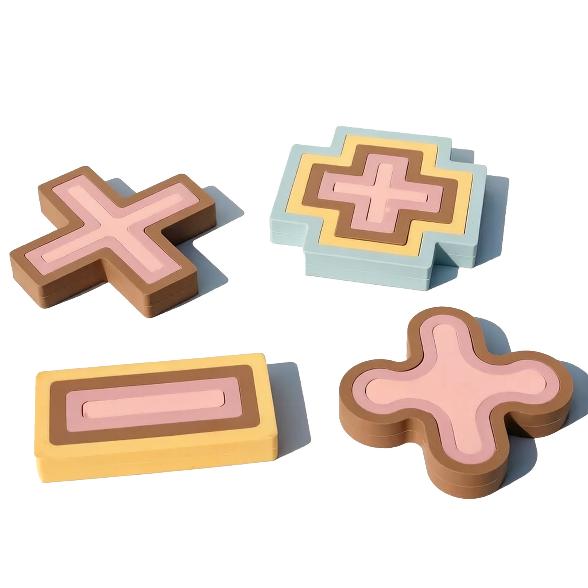 Food Grade Silicone Stacking Blocks Number Shape Puzzle Educational Sensory STEM Hand Eye Coordination Learning Toy Christmas