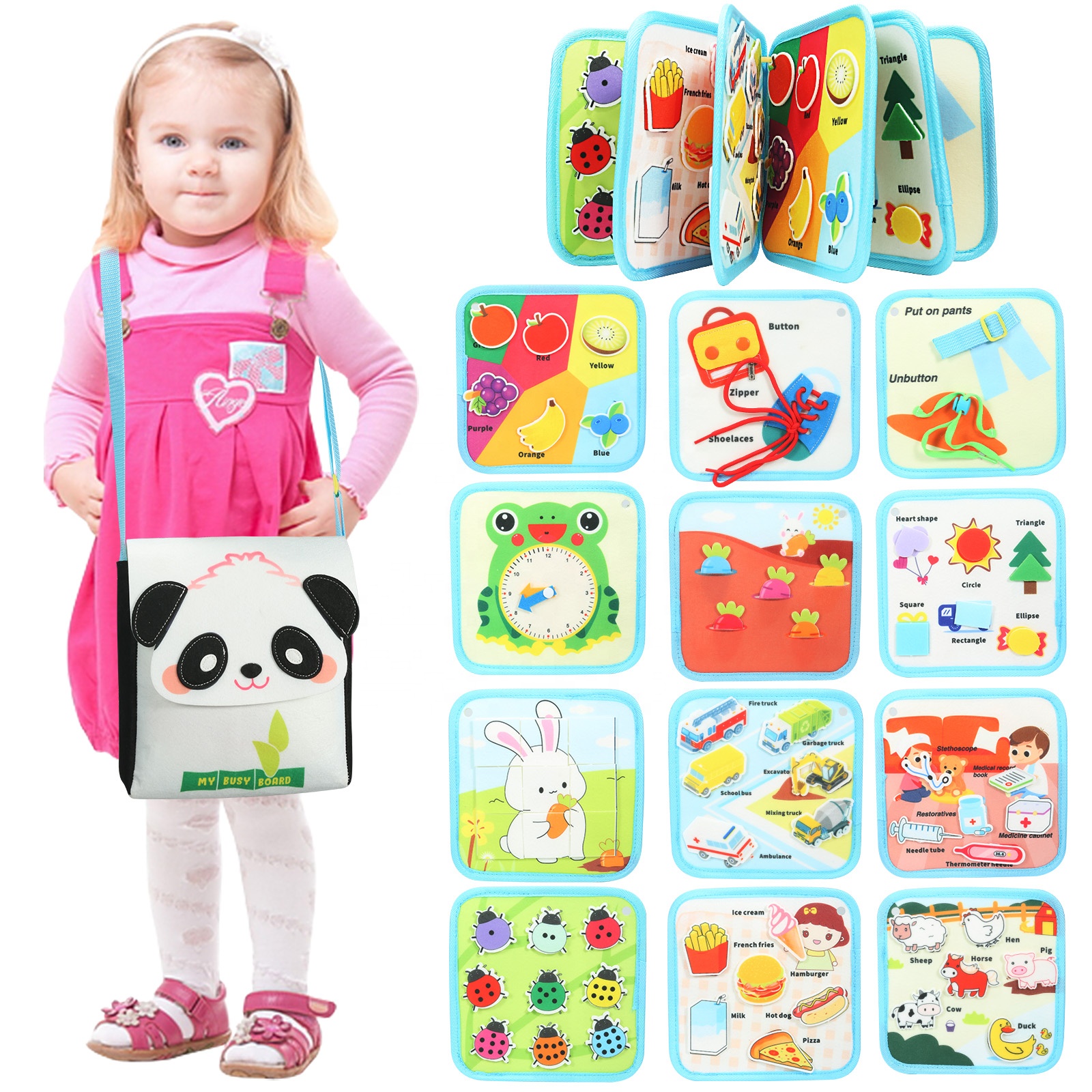 Various Styles Activity Busy Book Montessori Early Educational Felt Activity Felt Sensory Baby Toys Toddler Busy Board Book