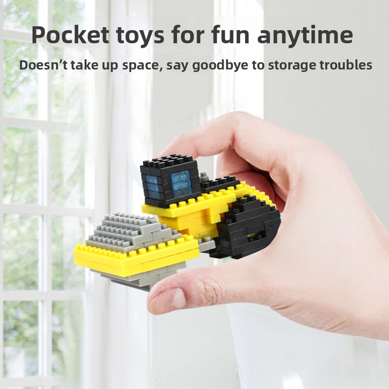 Building Blocks Bagged Cross-border Traffic Engineering Vehicle Excavator Racing Car Micro-Particle Educational Toy ABS Set