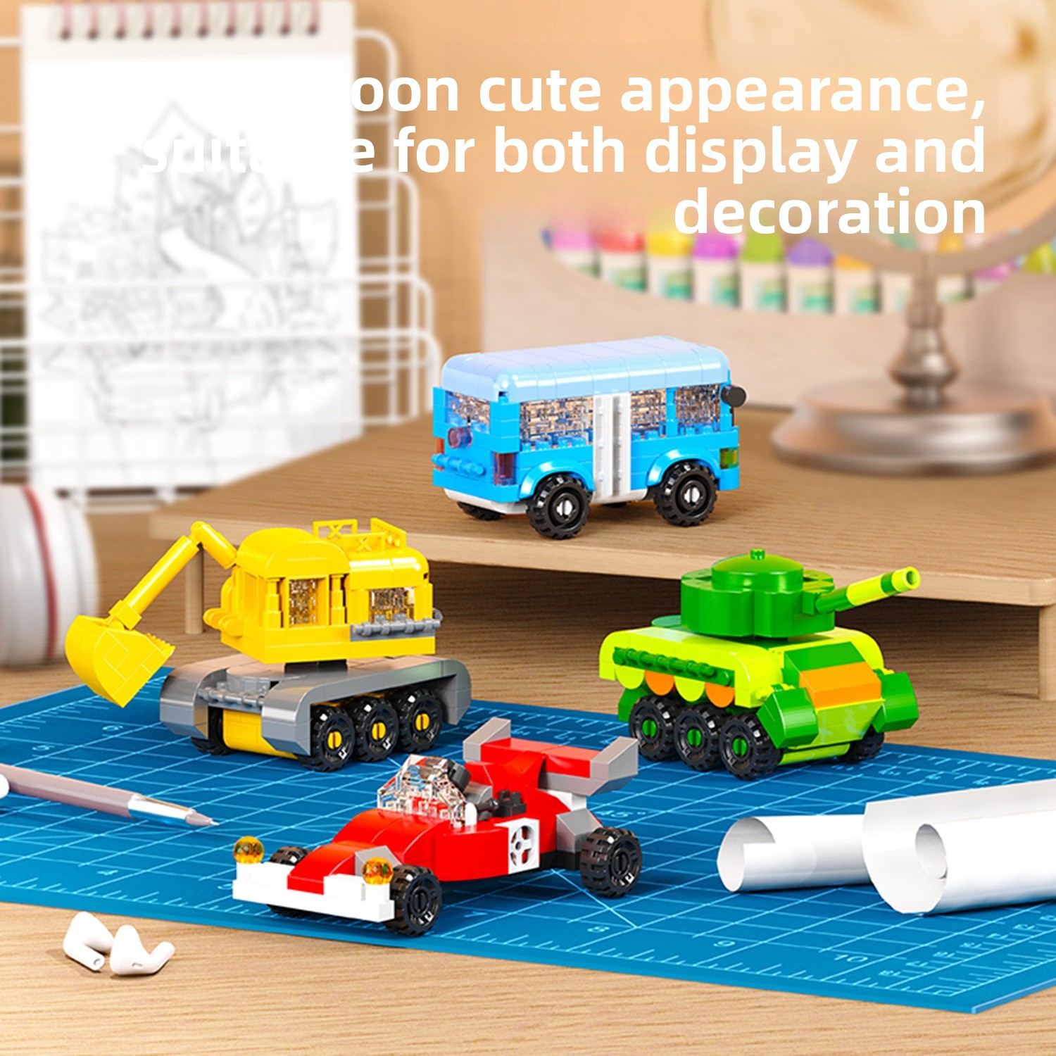 Transformable Micro Building Blocks Toy DIY Educational Construction Engineering Vehicles STEM Learning Puzzle