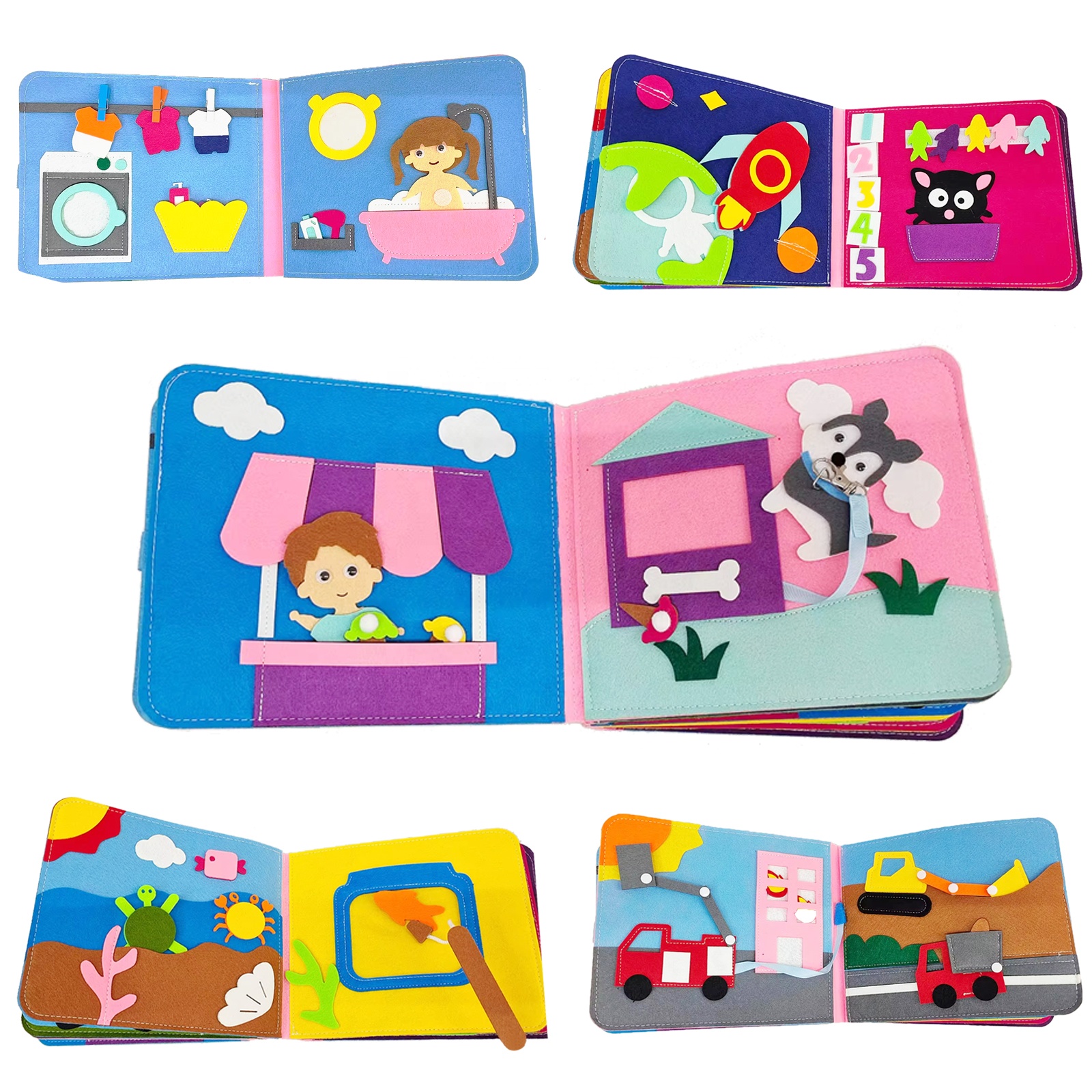 Various Styles Activity Busy Book Montessori Early Educational Felt Activity Felt Sensory Baby Toys Toddler Busy Board Book
