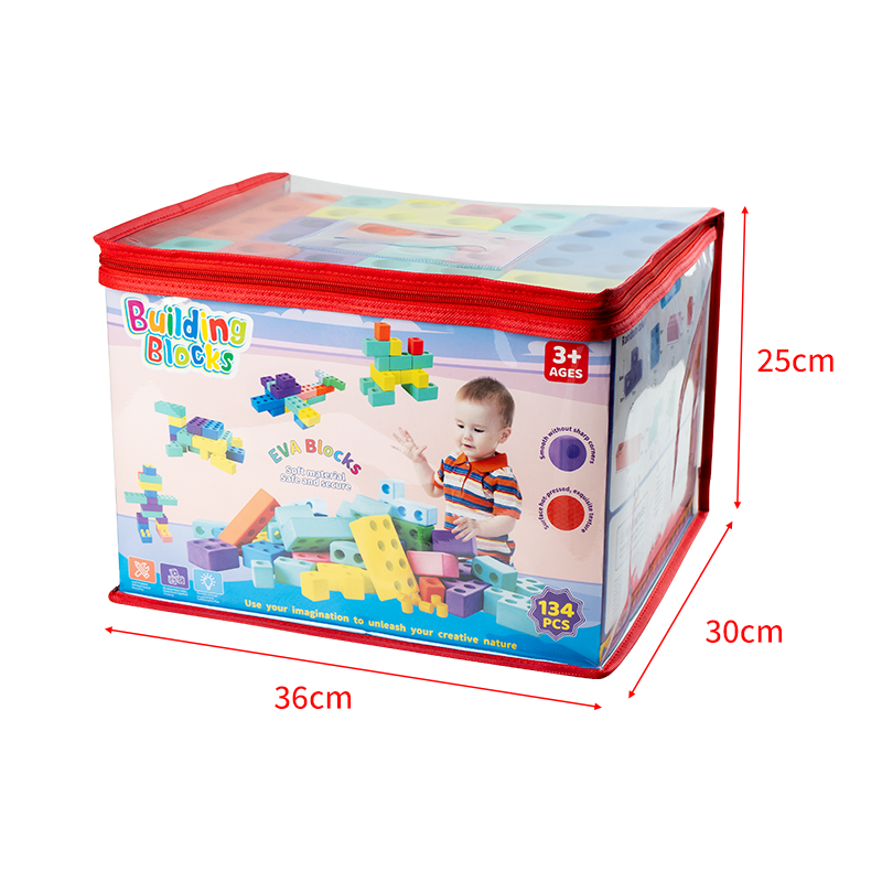 134 PCS DIY Building Jumbo EVA Foam Toys Unisex Soft Constructor Model Educational Block Set for Toy Construction